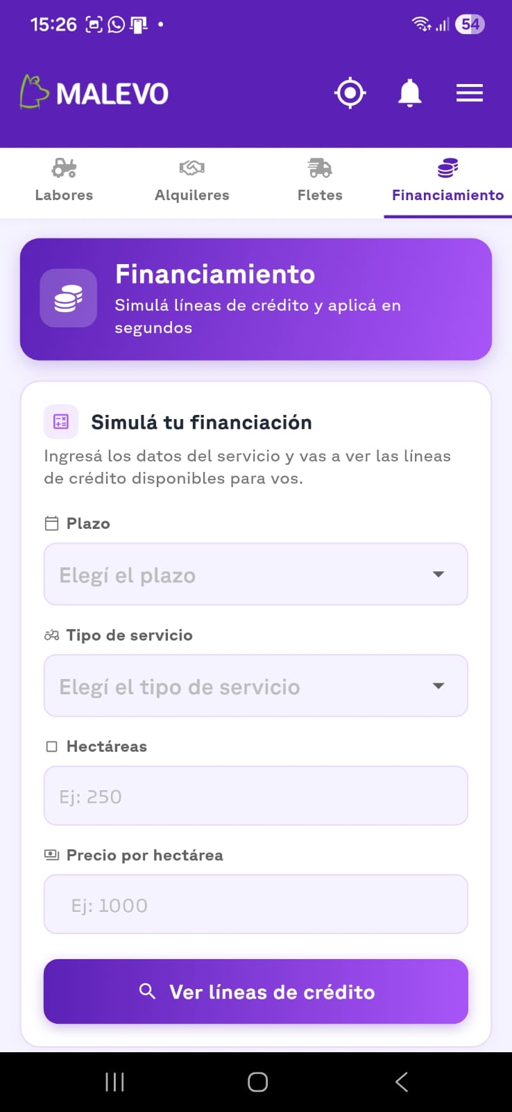 Simulador de financiación