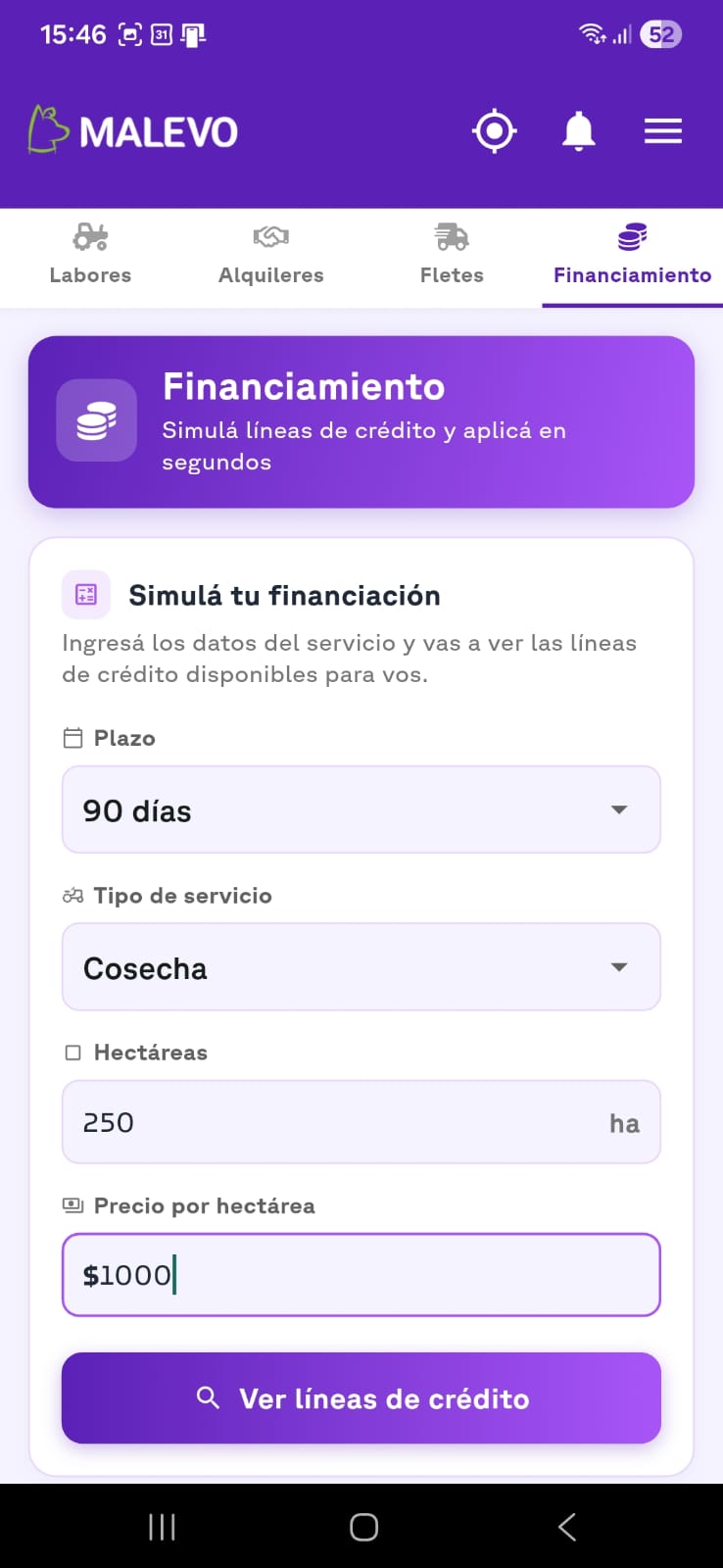 Simulador de financiación